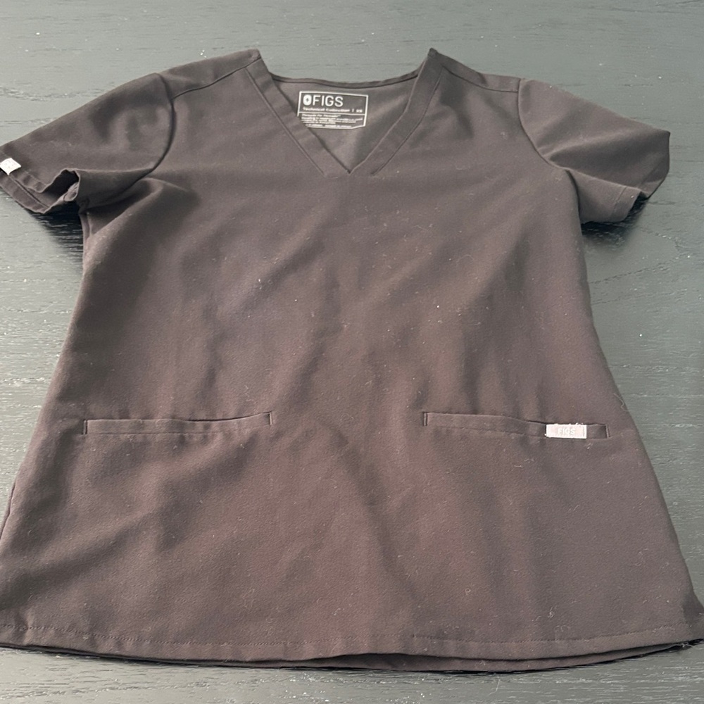Figs Kids Dark Gray V-Neck Tee